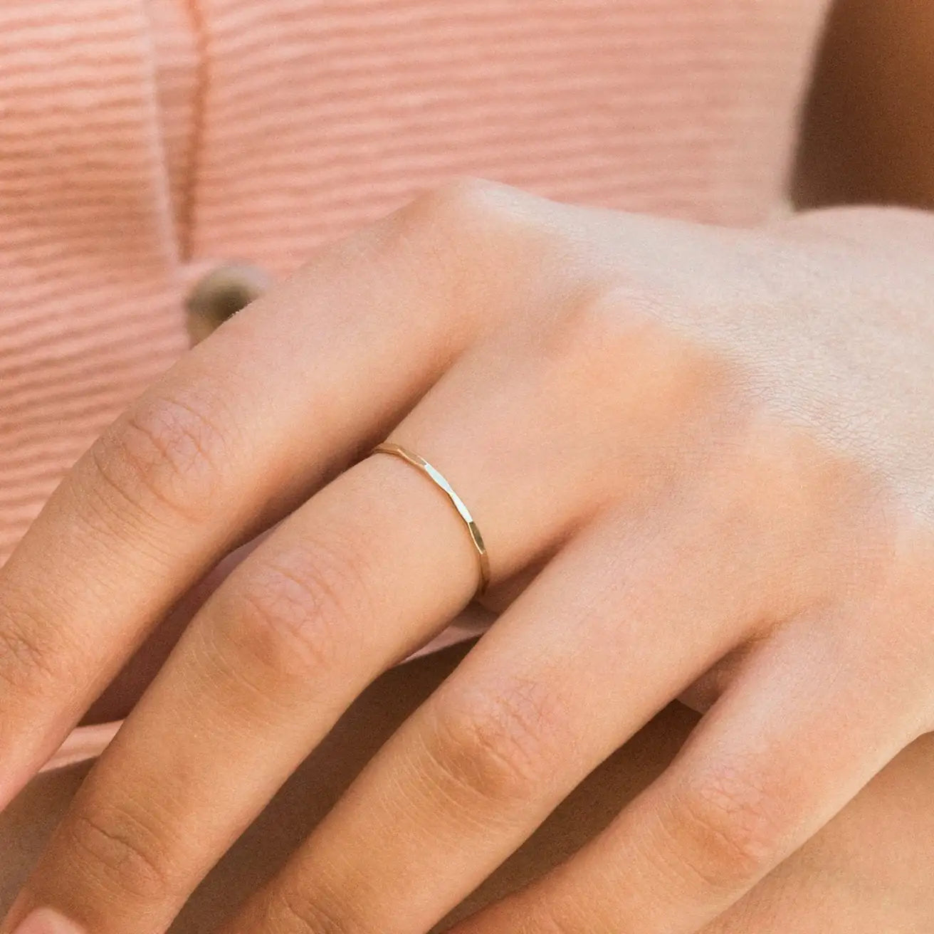 14K Gold Filled Dapped Stacking Ring