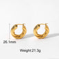 18K Gold Twist Hoop Earrings: Stainless Steel Chunky Curve Earring