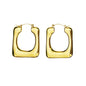 Gold Plated Pillow Rectangle Hoop Earrings - 1.25" Length